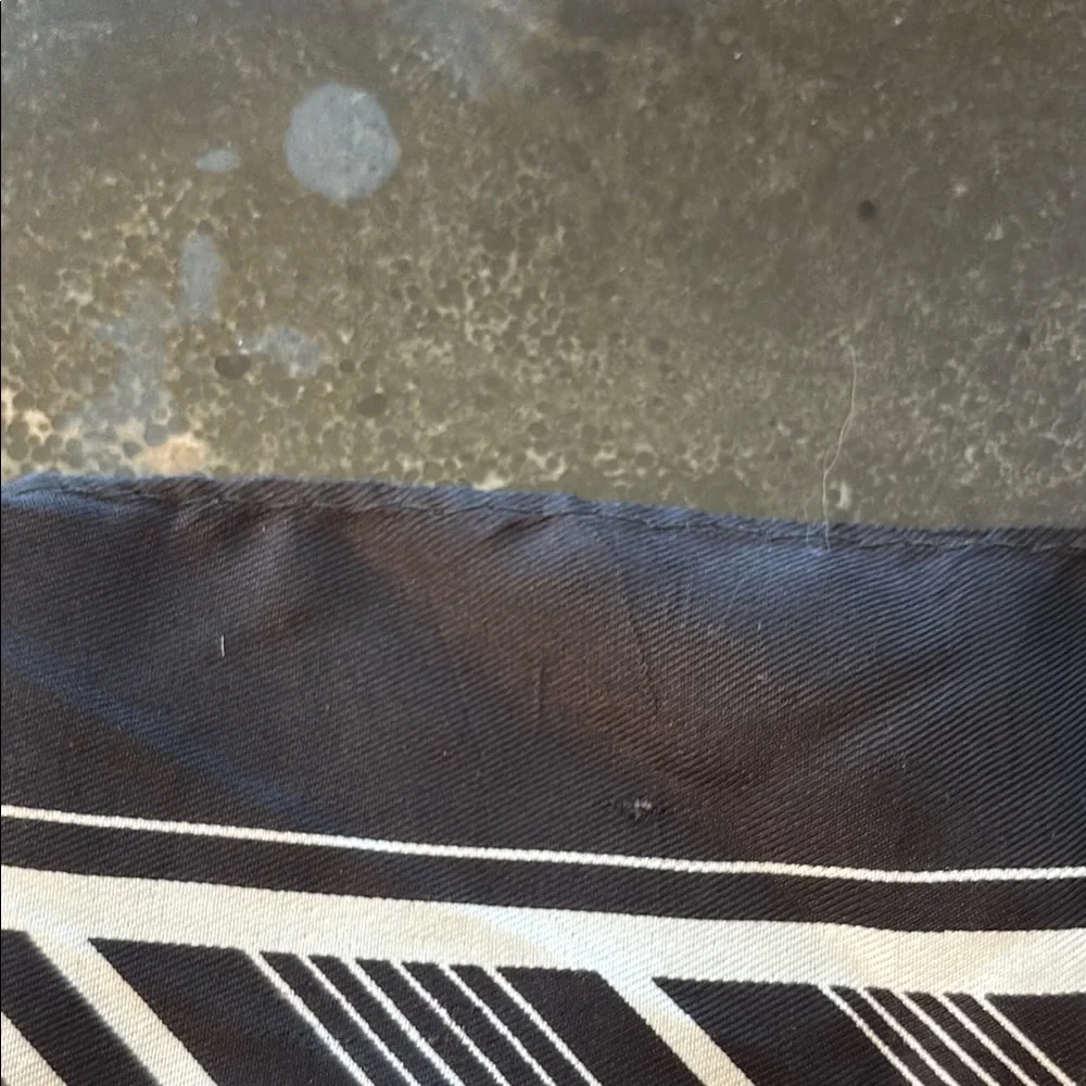Vintage Paul Poiret Paris Black and White Geometric Scarf